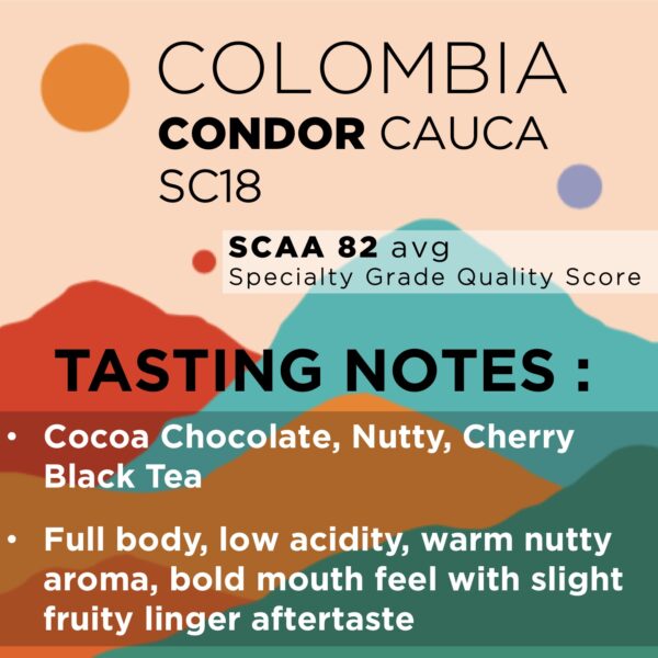 COLOMBIA CAUCA CONDOR (Espresso) Med-D Roast Specialty Grade - Image 2